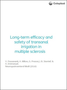 Langvarig effekt av og trygghet ved transanal irrigasjon ved multippel sklerose