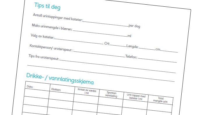 Drikke- og vannlatingsskjema