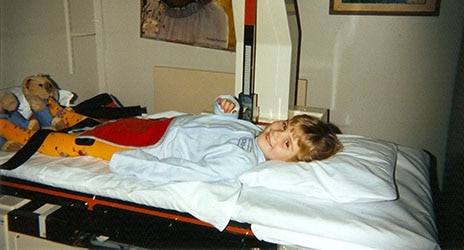 Camilla på sykehus som barn